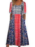 Boho Floral Print Loose Flowy Long Dresses Multicolor4 / S