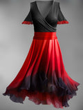 Women's Black and Red Gradient Case Dress