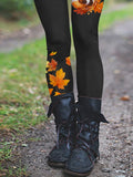 Women’s Casual Cute Maple Leaf Fox Fashion Print Leggings