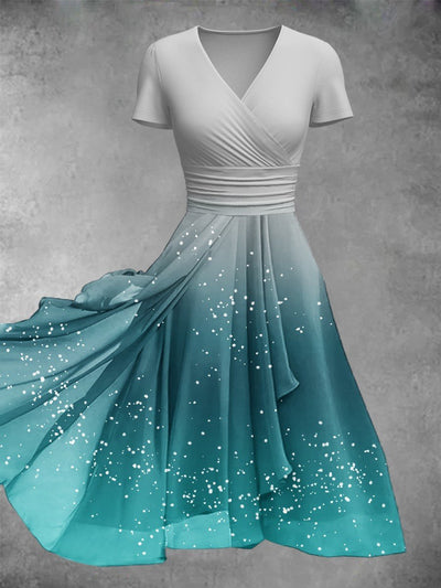 Women's Glitter Ombre Print Casual Maxi Dress