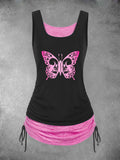 Women's Butterfly Skull  Art Design Tank Top