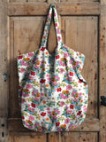 Cute Vintage Bouquet Print Linen Tote Bag Multicolor / 43Cmx40Cm