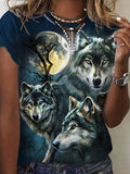 Women’s Summer Wolf Art Casual T-Shirt