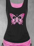 Women's Butterfly Skull  Art Design Tank Top