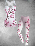 Women's Floral Art Print Casual Two-piece Set