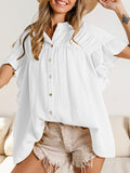 Women’s Summer Ruffle Sleeve Blouse White / S