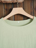 Women’s Solid Color Loose Elegant Casual Cotton And Linen Shirt