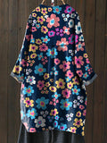 Lovely Colorful Floral Pattern Printed Women’s Loose Casual Top Jacket