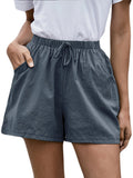 Women’s Linen Casual Summer Shorts Darkgrey / S