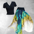 Women's Peacock Feather Art Print Two-Piece Sets