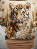 Women's Tiger Art Design Two Piece Suit Top