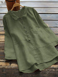 Women’s Plain Color Casual Top Green / S