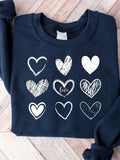 Valentine's Day Couple Love Print Casual Sweatshirt