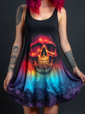 Women's Gothic Skull Art Design Tank Top Dress