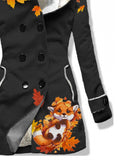 Women’s Cute Maple Leaf Fox Keeping Warm Fashion Sweatjacke