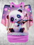 Women's Panda Playing The ViolinTwo Piece Suit Top