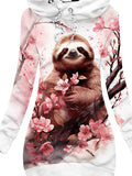 Women's Sloth Flower Art Design Casual Sweatshirt