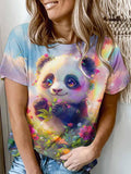 Rainbow Panda Lgbt Bisexual Transgender Lesbian Print T-Shirt Muilticolor / S