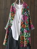 Watercolor Floral Bush Pattern Printed Women’s Loose Casual Top Jacket Multicolor / S