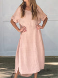 Women’s Linen Cotton Dress Pink / S