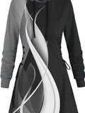 Women's Minimalist Black And White Abstraction Art Design Maxi Dress