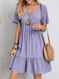 Flowing Dresses In Cotton And Linen Purple / S