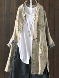 Boughs And Robin Birds Pattern Printed Women’s Loose Casual Top Jacket Sand / S