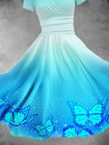 Women's Gradient Butterfly Maxi Dress