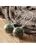 Women’s Dandelion Earrings A Pair Of Moss + Silver French Ear Hooks / Onesize