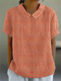 Women’s Casual Cotton And Linen Shirt Orange / S