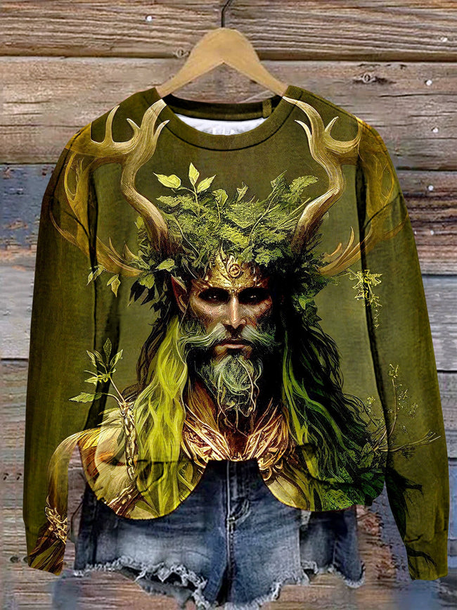 Christmas Cernunnos Celtic God Of Nature Art Print Casual  Sweatshirt