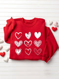 Valentine's Day Couple Love Print Casual Sweatshirt