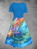 Women's Art Print Two-Piece Dress