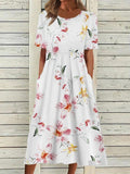 Boho Floral Print Loose Flowy Long Dresses Multicolor6 / S