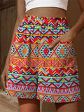 Summer Hippie Style Geometric Pattern Printed Women’s Casual Tiered Palazzo Pants Multicolor / S