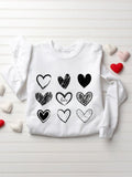 Valentine's Day Couple Love Print Casual Sweatshirt