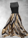 Women's Striped  Art Print Maxi Dress