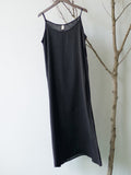 Women’s Cotton And Linen Light Weight Summer Inner Camisole Dress Black / M