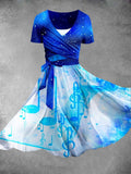 Women's Blue Elegant Evening Note Dress