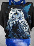 Women's Star Owl Art Design Two Piece Suit Top