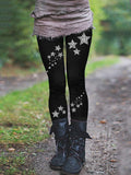 Women’s Star Print Casual Leggings Colorful / S