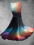 Women's Vintage Art Ombre Print Art Dress