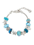 Vacation Style Fashion Turtle Starfish Big Hole Beaded Bracelet Blue / Onesize