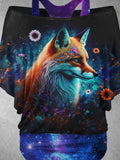 Women's Star Fox Art Design Two Piece Suit Top