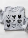 Valentine's Day Couple Love Print Casual Sweatshirt