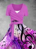 Women's Pink Gradient Elegant Evening Note Dress