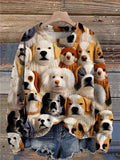 Art Dog Puppy Simulation 3D Casual Print Knit Pullover Sweater