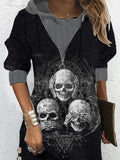 Women's Punk Skull Maxi Dress