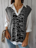 Women’s Funny Cat Art Print Versatile Knitted Vest Multicolor / Over-Size