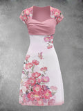 Women's Color Gradient Artistic Design Dress